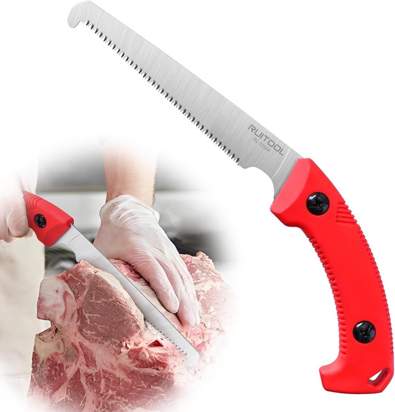 RUITOOL Bone Meat Saw for Hunting and Butchering, Camping Saws for Rib Cutting, Outdoor Portable Hand Saw with Non-Slip Handle, High Carbon Steel 12 TPI Saw Blad with Triple Ground Saw Teeth - Image 1